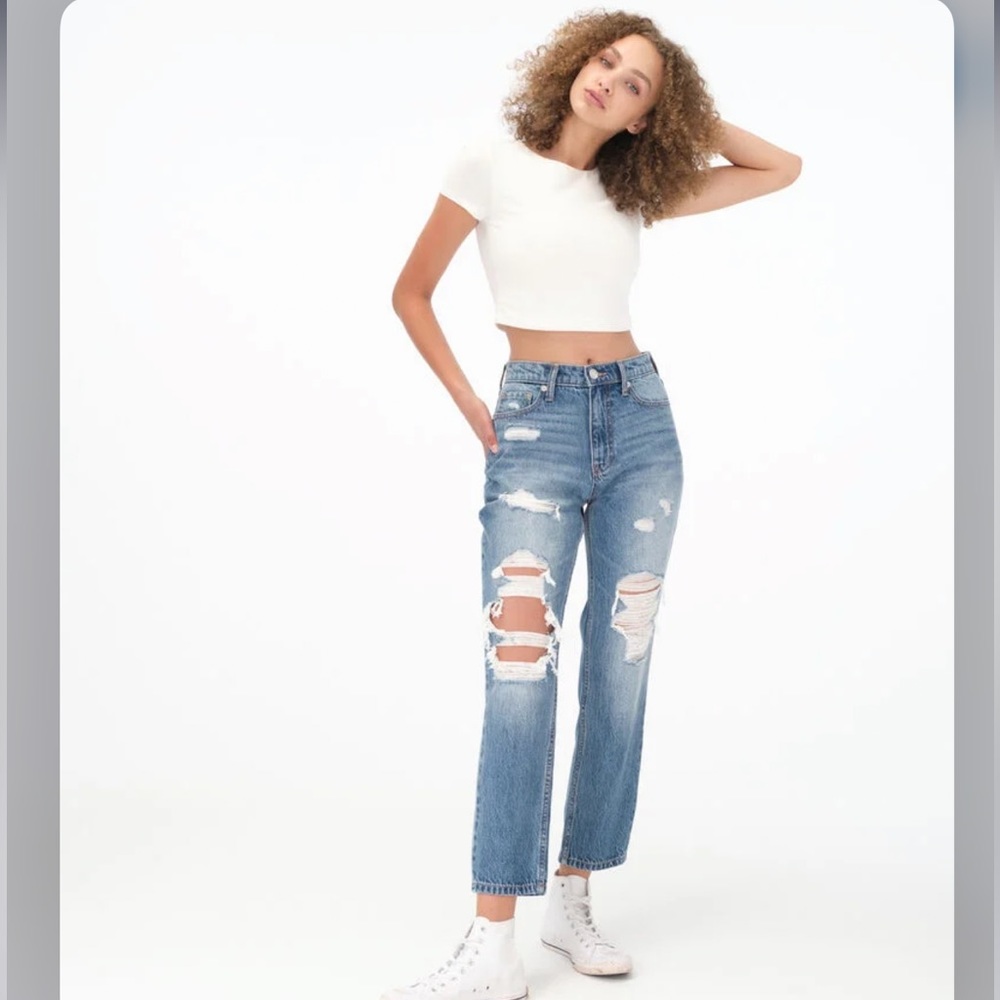 Aero Distressed Mom Jeans